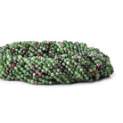 2.7mm Ruby & Zoisite micro faceted round beads 13 inch 125 pieces - The Bead Traders