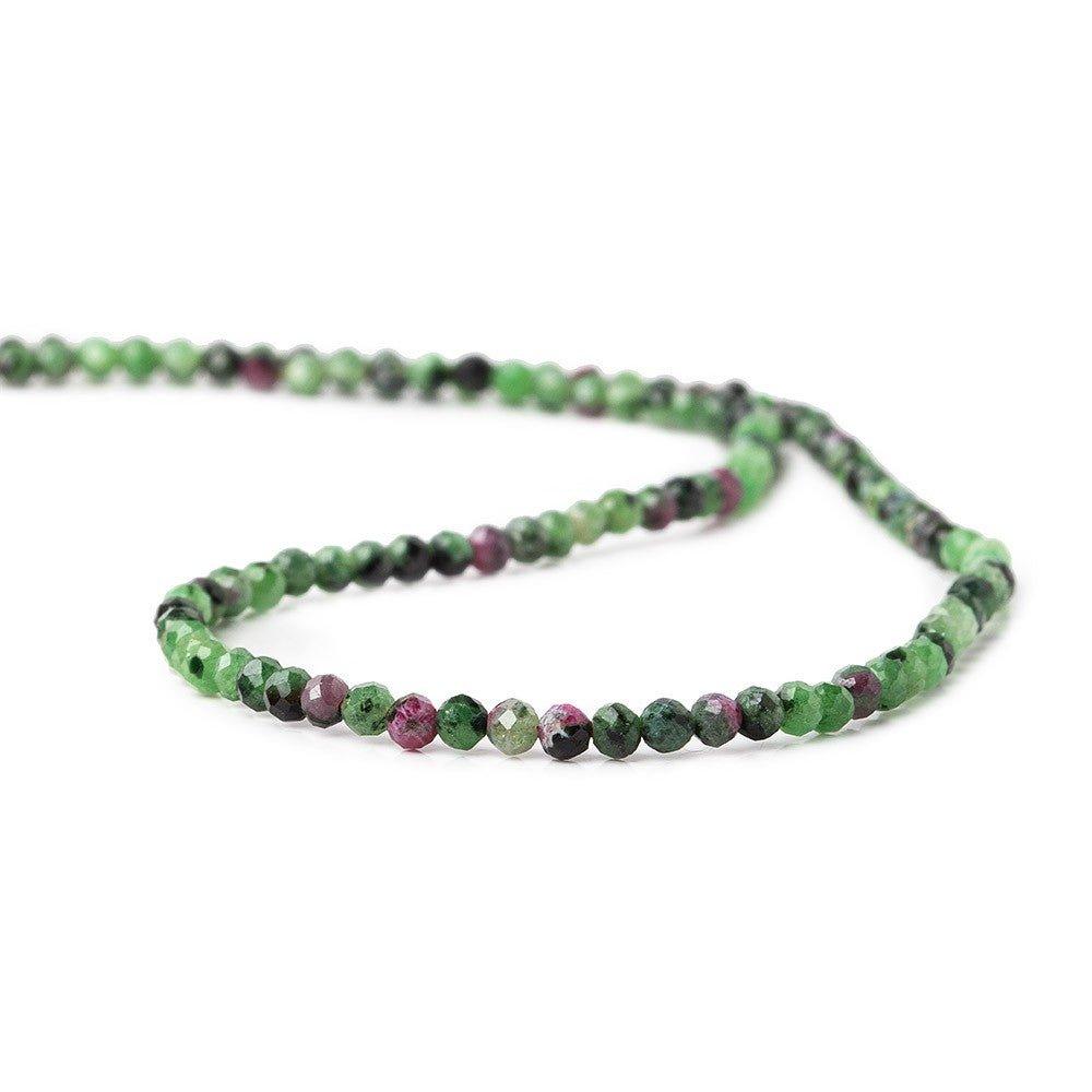 2.7mm Ruby & Zoisite micro faceted round beads 13 inch 125 pieces - The Bead Traders