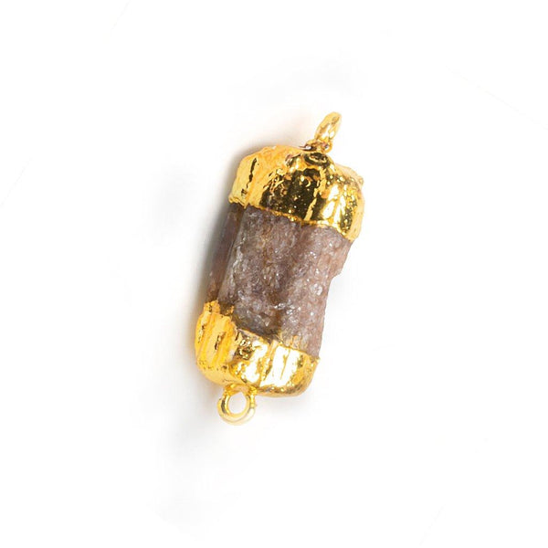 27x11mm-30x15mm Gold Leafed Chocolate Tourmaline Natural Crystal Connector 1 Piece