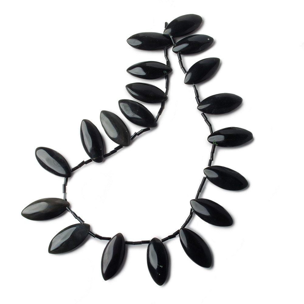 27x13mm Rainbow Obsidian top drilled Plain Marquise beads 16 inch 17 pcs - The Bead Traders