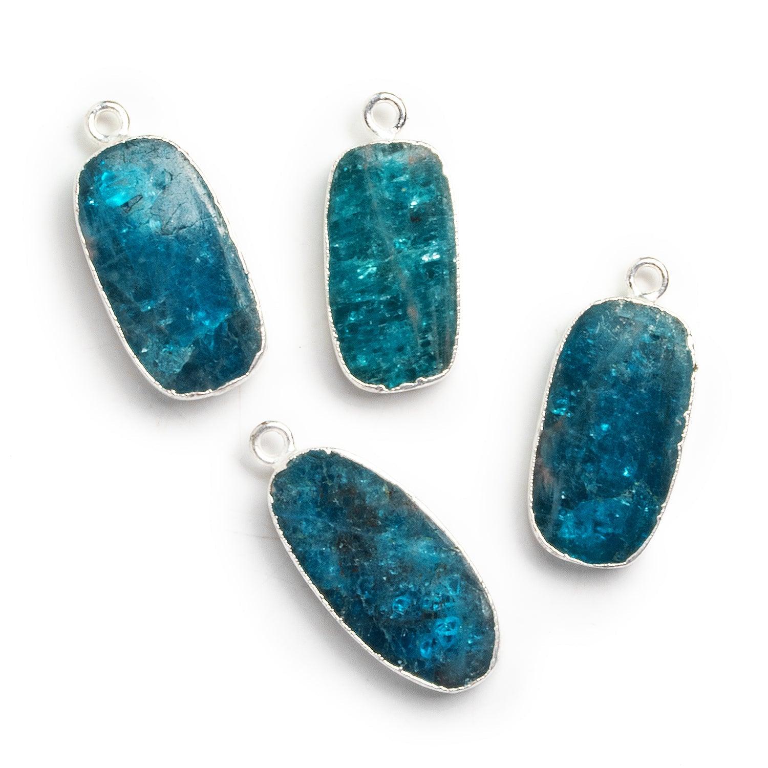 27x13mm Silver Leafed Apatite Oval Pendant 1 Bead - The Bead Traders