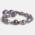 27x15mm Lilac Peacock Ultra Baroque Pearls 15 inch 14 beads - The Bead Traders