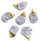 27x16mm Gold Leafed Keshi Pearl Pendant 1 piece - The Bead Traders