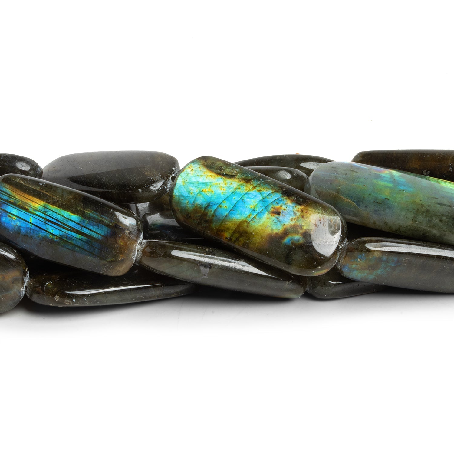 27x16mm Labradorite Plain Nuggets 16 inch 13 beads - The Bead Traders