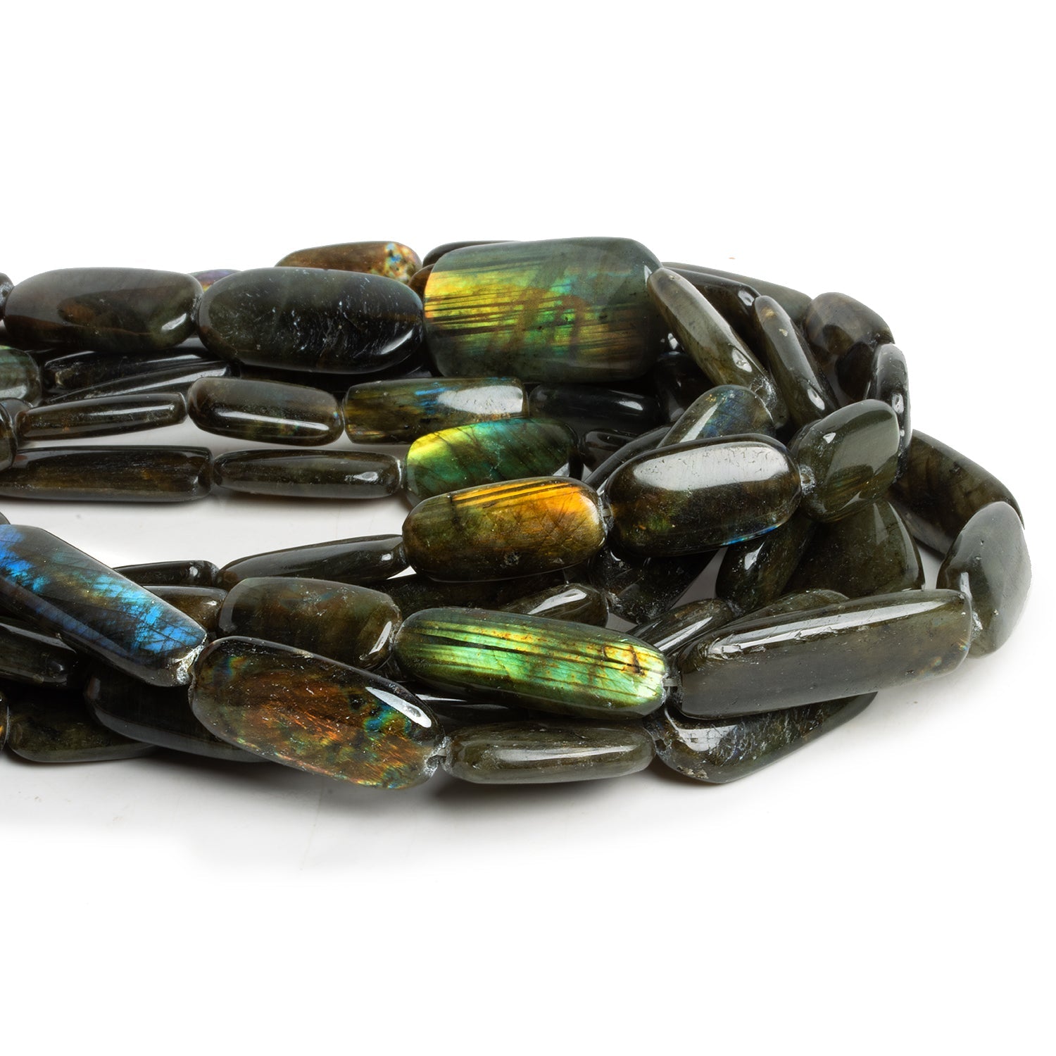 27x16mm Labradorite Plain Nuggets 16 inch 13 beads - The Bead Traders