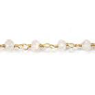 2.8-3.5mm Rainbow Moonstone faceted rondelle Gold Plated Chain- 12 ft lot - The Bead Traders