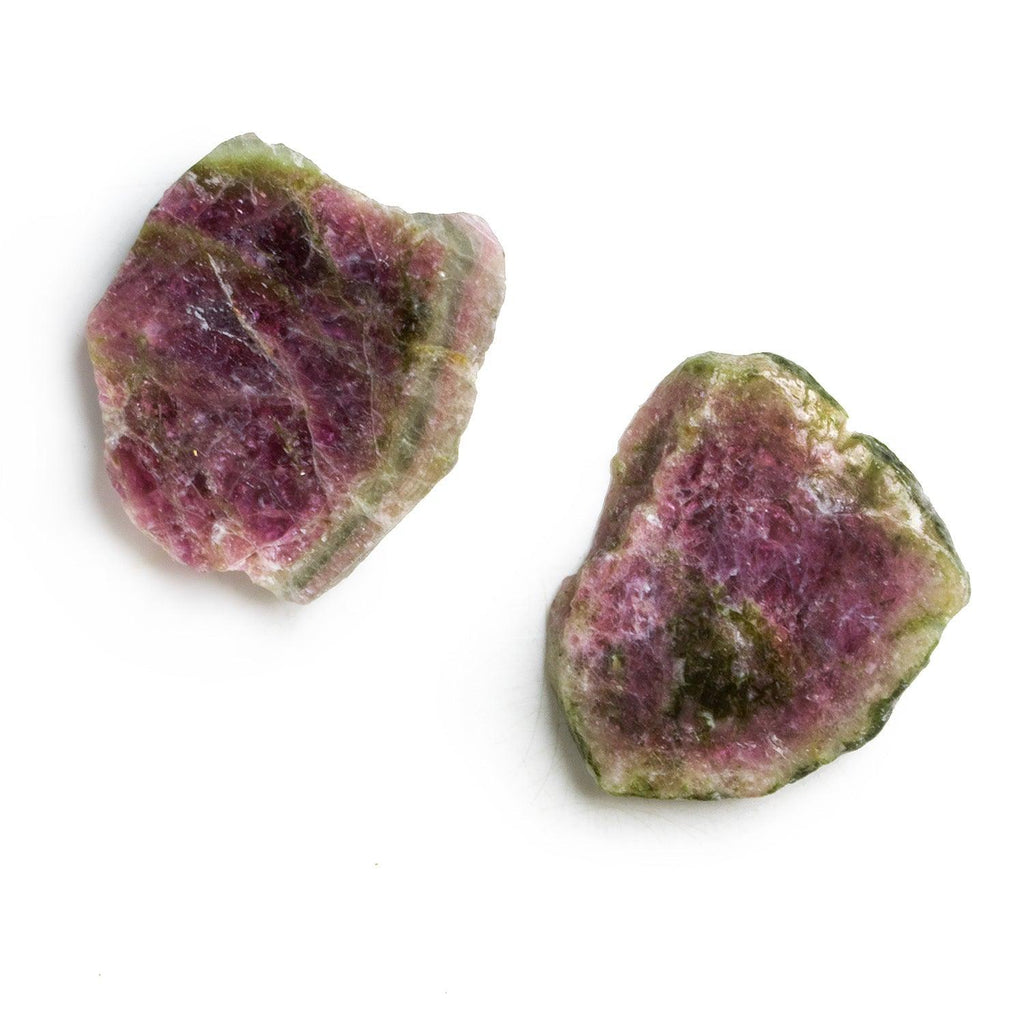 28mm Watermelon Tourmaline Slice Beads - Set of 2 - The Bead Traders