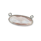 28x11.5mm Black Gold .925 Bezel Platinum Moonstone Oval East West Connector 1 piece - The Bead Traders