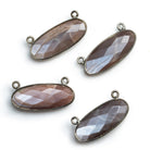 28x11mm Black Gold Bezel Chocolate Moonstone Oval Pendant 1 piece - The Bead Traders