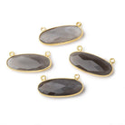 28x11mm Vermeil Bezel Dark Platinum Moonstone Oval Pendant 1 piece - The Bead Traders