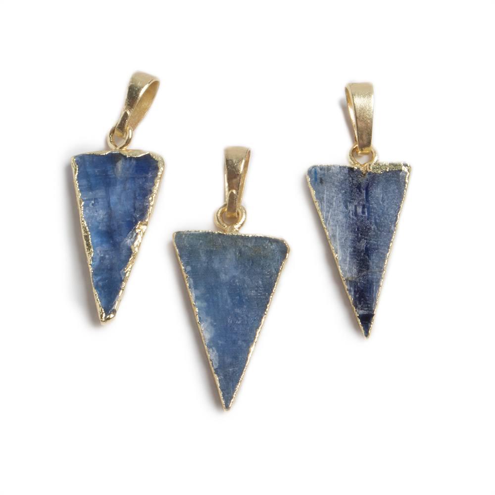 28x12mm Gold Leafed Kyanite Point Pendant focal bead & Bail 1 piece - The Bead Traders