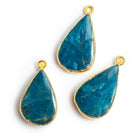 28x16mm Gold Leafed Apatite Pear Pendant 1 Bead - The Bead Traders