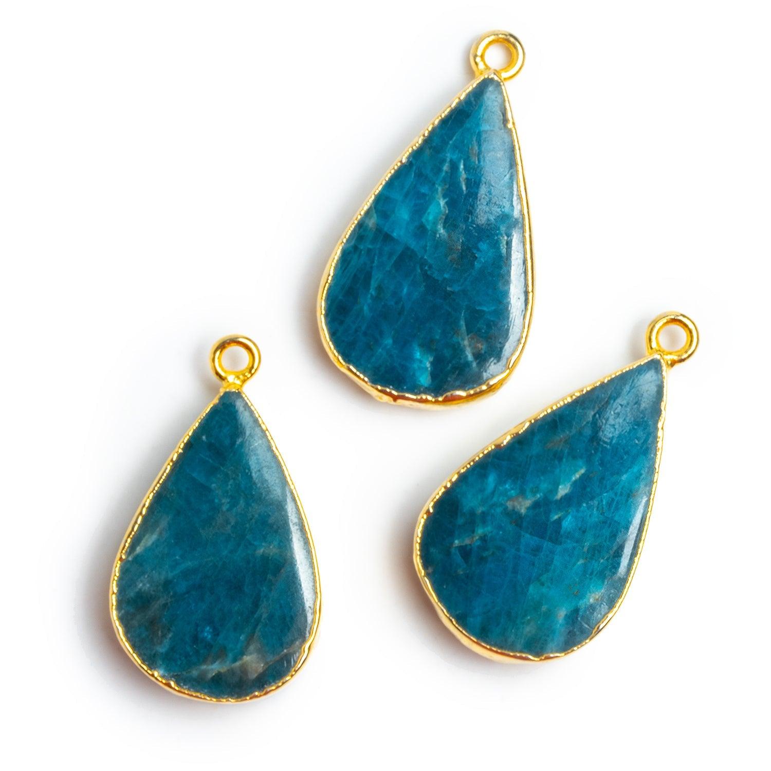 28x16mm Gold Leafed Apatite Pear Pendant 1 Bead - The Bead Traders