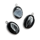 28x18mm Black Gold Leafed Black Drusy Pendants - Lot of 3 - The Bead Traders