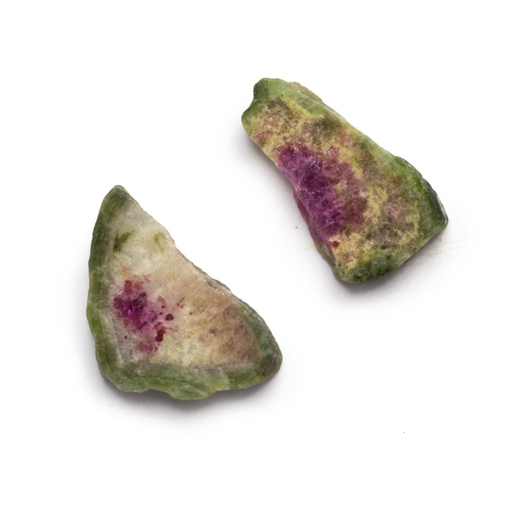 28x18mm Watermelon Tourmaline Slice Beads - Set of 2 - The Bead Traders