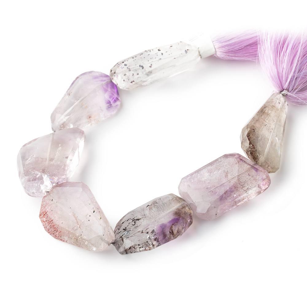 28x19-33x19mm Mossy Amethyst Faceted Nugget Beads 8 inch 7 pieces - The Bead Traders