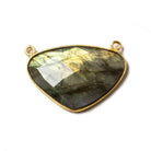 28x20mm Vermeil Bezeled Labradorite Heart Pendant 1 piece - The Bead Traders