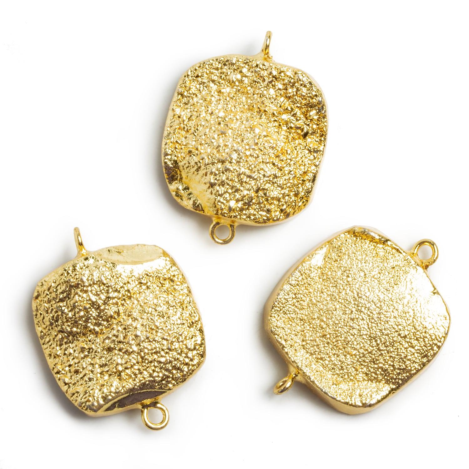 28x21mm Gold Leafed Drusy Square Connector 1 Bead - The Bead Traders