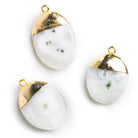 28x21mm Gold Leafed Solar Quartz Oval 1 Bead - The Bead Traders