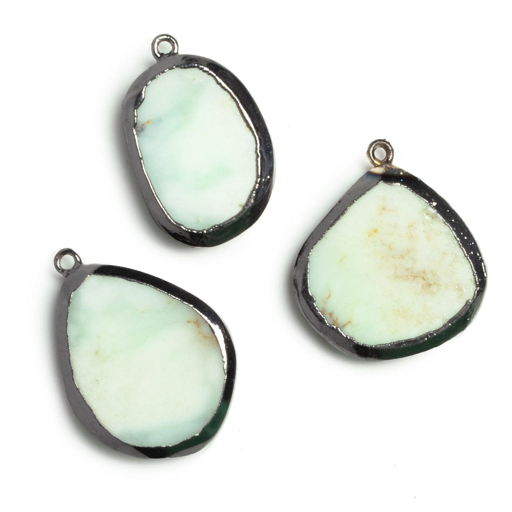 28x22mm Black Gold Leafed Chrysoprase Nugget Pendant 1 Bead - The Bead Traders