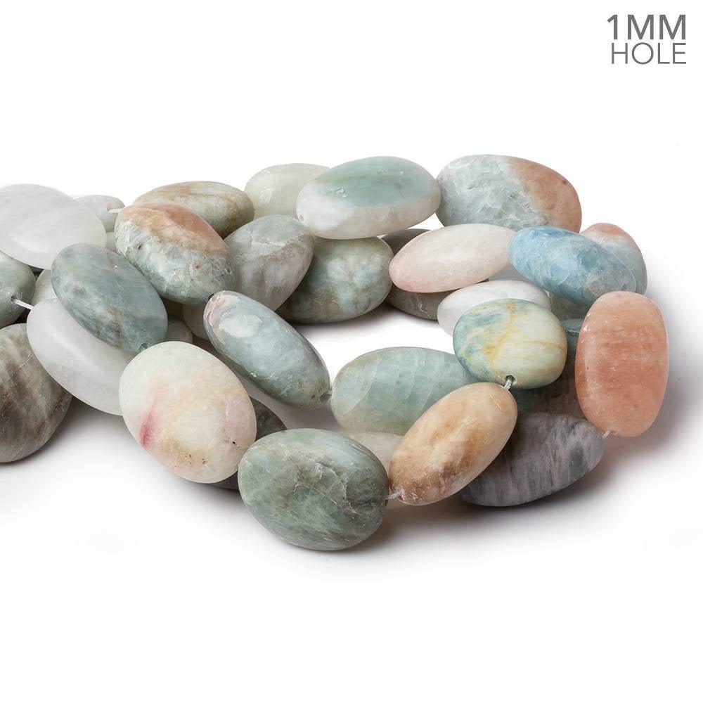 28x24-36x23mm Matte Multi Beryl straight drilled plain nuggets 16 inch 12 large hole beads - The Bead Traders