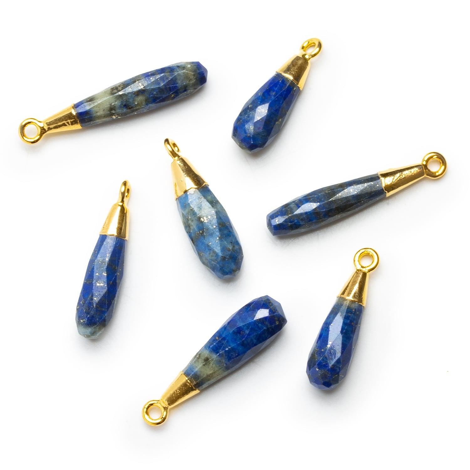 28x6mm Gold Leafed Lapis Lazui Teardrop Pendant 1 Bead - The Bead Traders