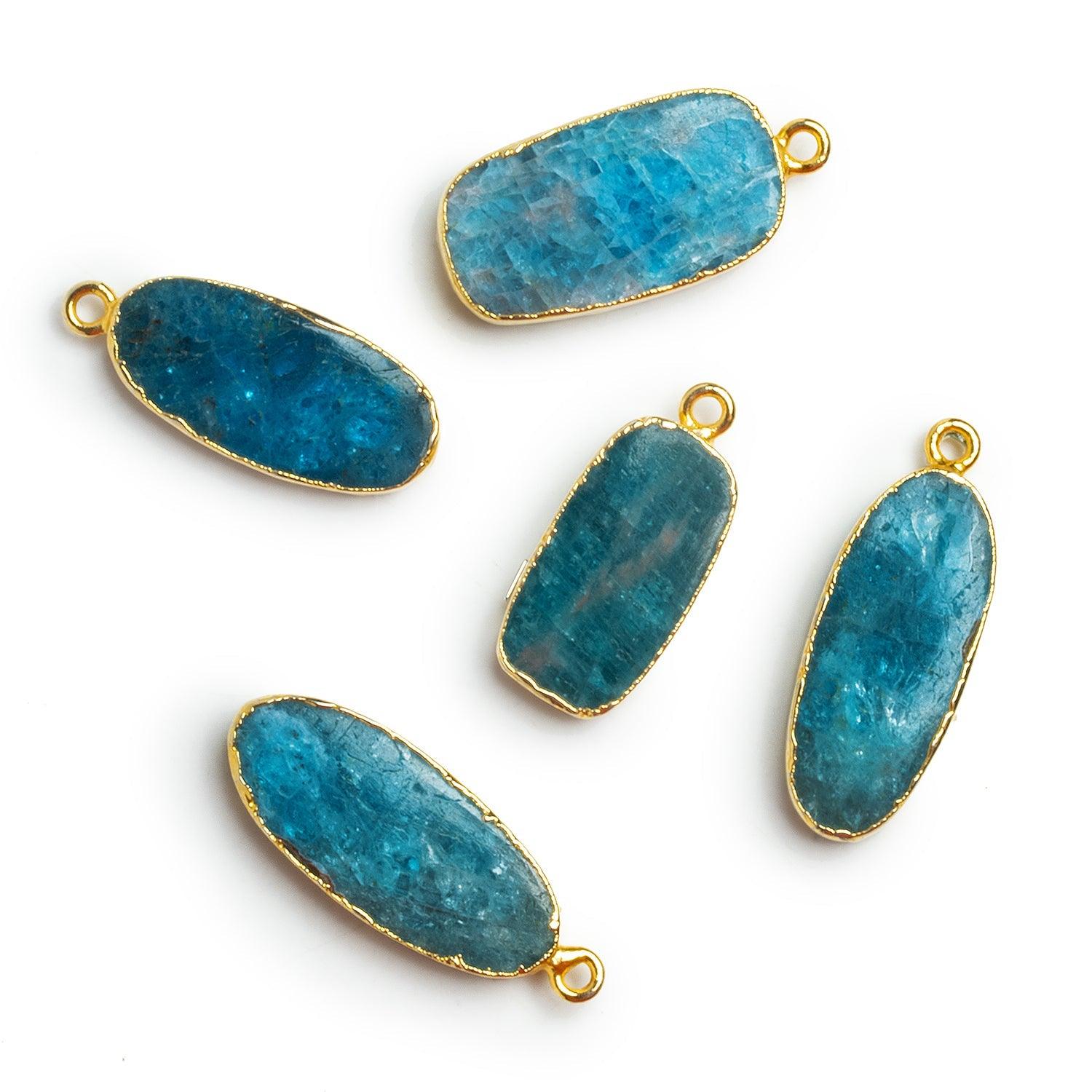 29x12mm Gold Leafed Apatite Oval Pendant 1 Bead - The Bead Traders