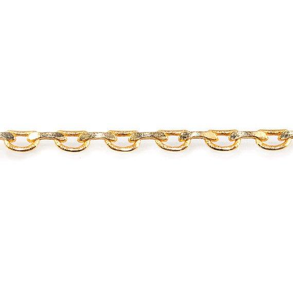 2mm 22kt Gold plated Open and Closed Oval Link Chain by the Foot - The Bead Traders