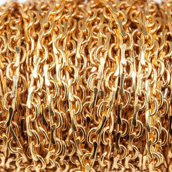 2mm 22kt Gold plated Open and Closed Oval Link Chain by the Foot - The Bead Traders