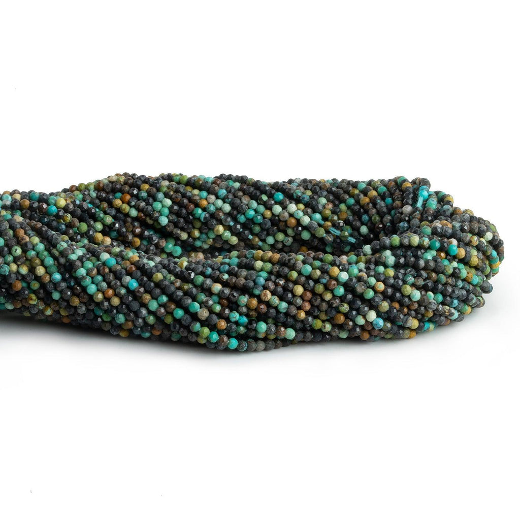 2mm African Turquoise Microfaceted Rounds 12 inch 160 beads - The Bead Traders