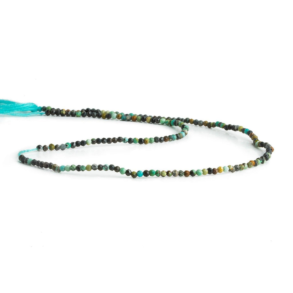 2mm African Turquoise Microfaceted Rounds 12 inch 160 beads - The Bead Traders