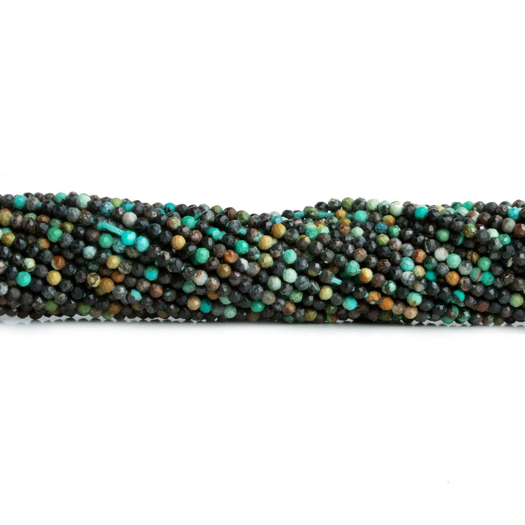 2mm African Turquoise Microfaceted Rounds 12 inch 160 beads - The Bead Traders