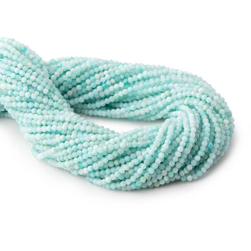 2mm Amazonite Micro Faceted Round Beads 12.5 inch 140 pieces - The Bead Traders