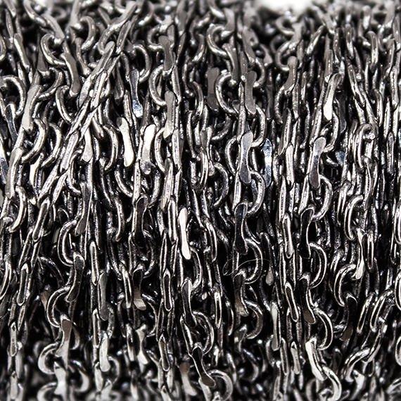 2mm Black Gold plated Open and Closed Oval Link Chain by the Foot - The Bead Traders