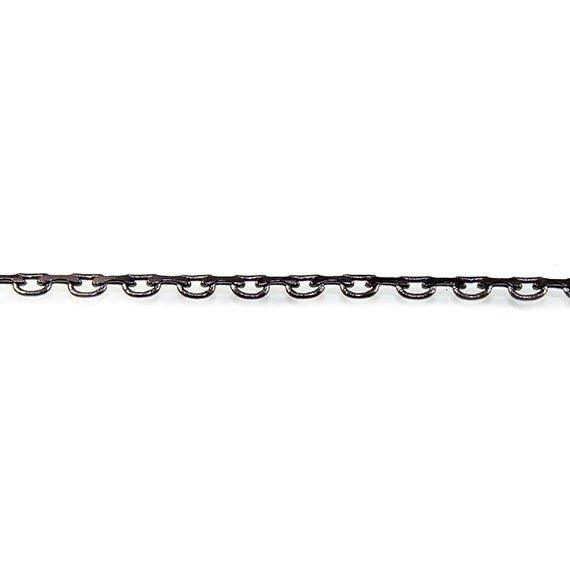 2mm Black Gold plated Open and Closed Oval Link Chain by the Foot - The Bead Traders