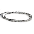 2mm Black Tourmalinated Quartz Microfaceted Rounds 12 inch 150 beads - The Bead Traders