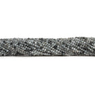 2mm Black Tourmalinated Quartz Microfaceted Rounds 12 inch 150 beads - The Bead Traders