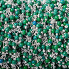 2mm Blue and Green Howlite Silver plated Dangling Chain by the foot - The Bead Traders