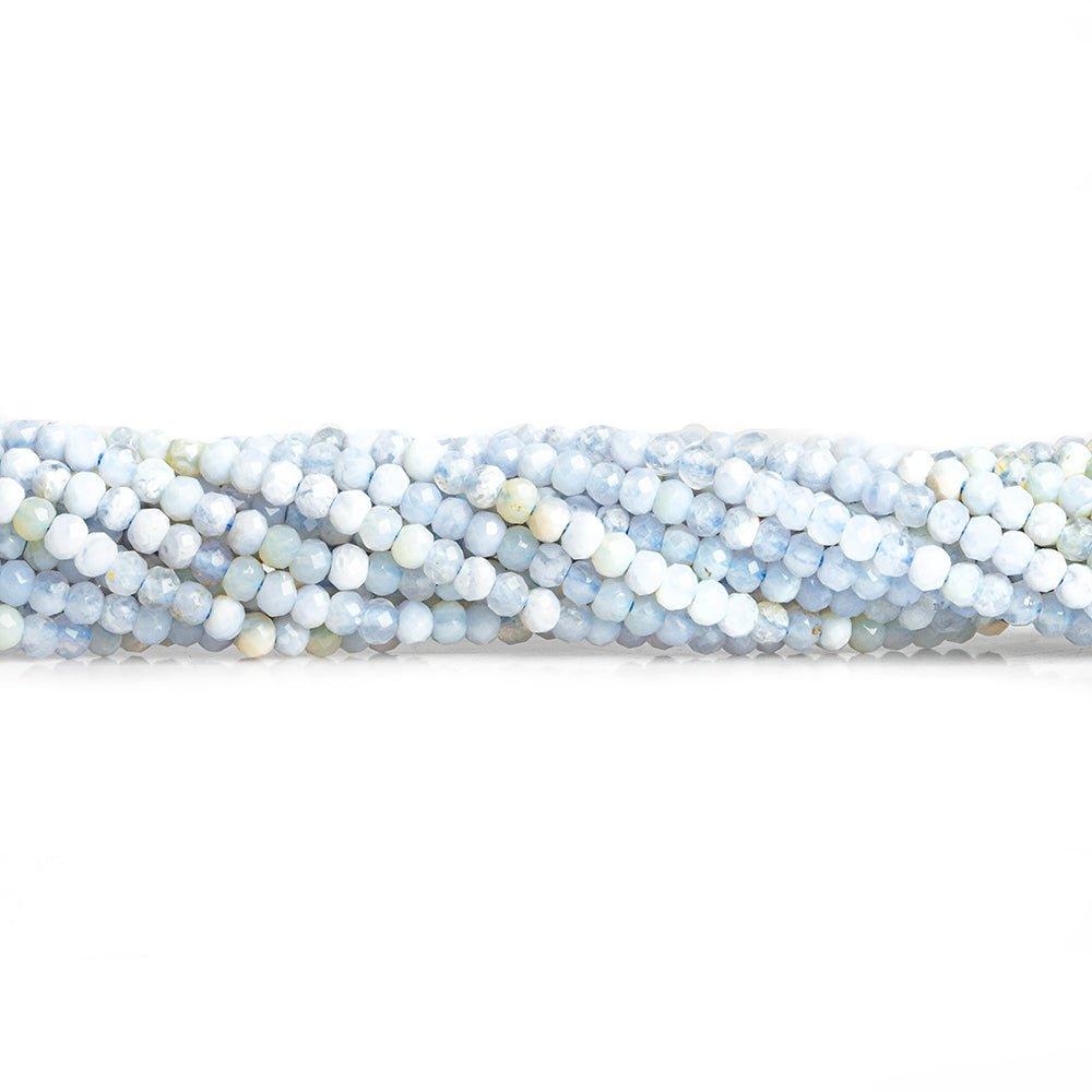 2mm Blue Chalcedony Micro Faceted Rondelle Beads 12 inch 190 pieces - The Bead Traders