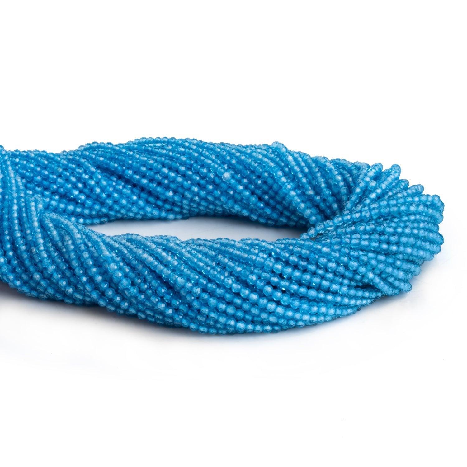 2mm Blue Quartz Microfaceted Rounds 12 inch 170 beads - The Bead Traders