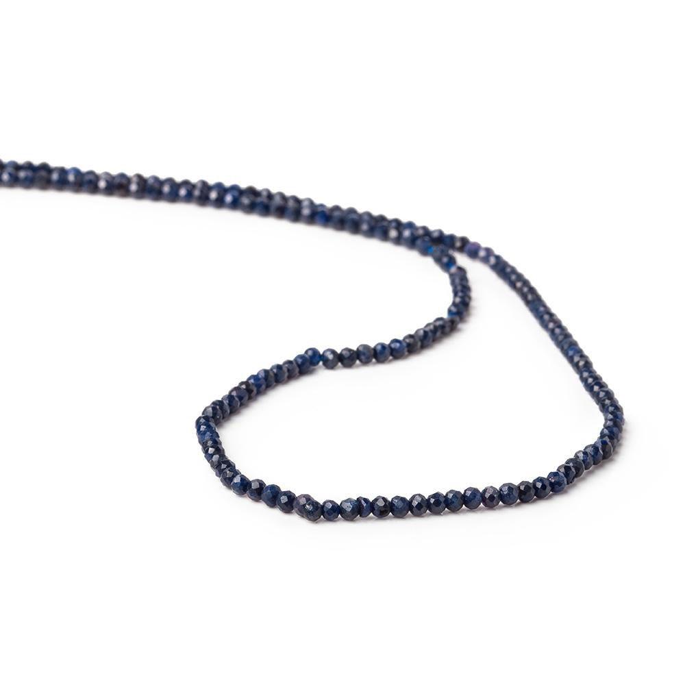2mm Blue Sapphire Micro Faceted Rondelle beads 13 inch 140 pieces AA - The Bead Traders
