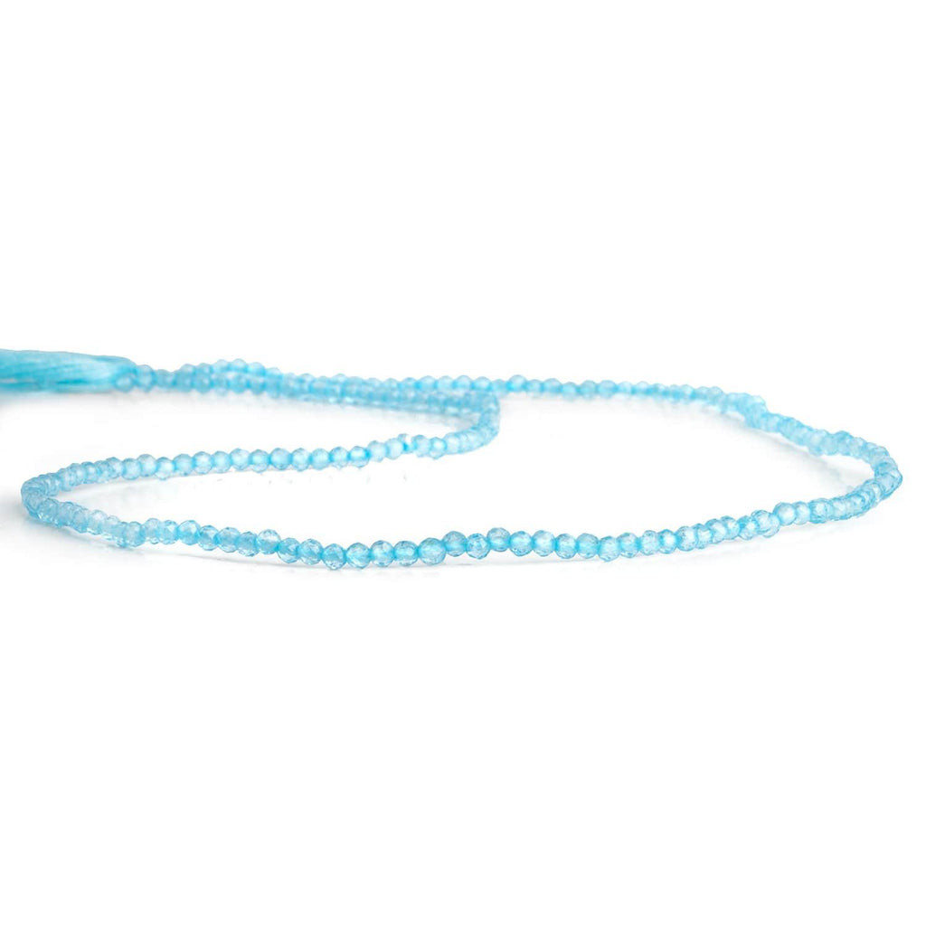 2mm Blue Topaz Microfaceted Rounds 12 inch 170 beads - The Bead Traders