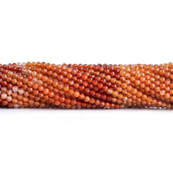 2mm Carnelian Faceted Round Beads 12 inch 140 pieces