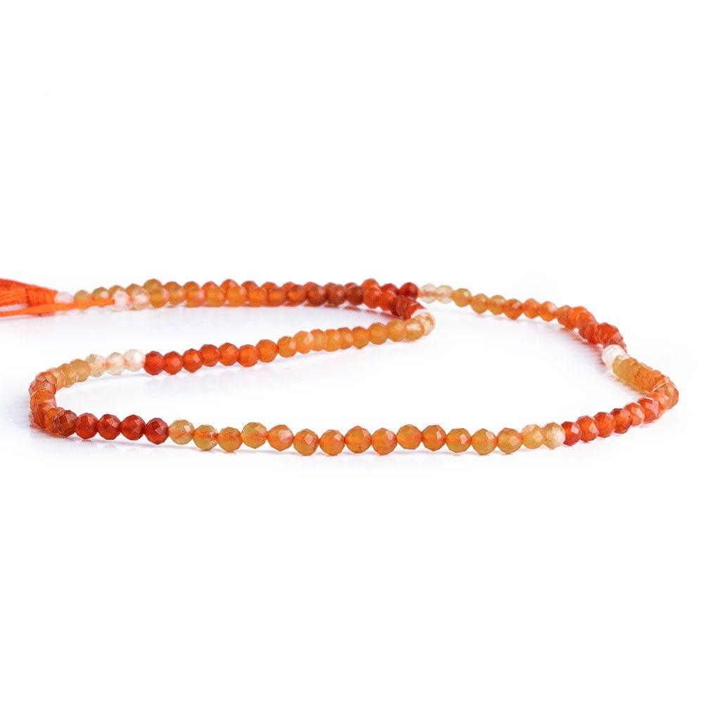 2mm Carnelian Faceted Round Beads 12 inch 140 pieces - The Bead Traders