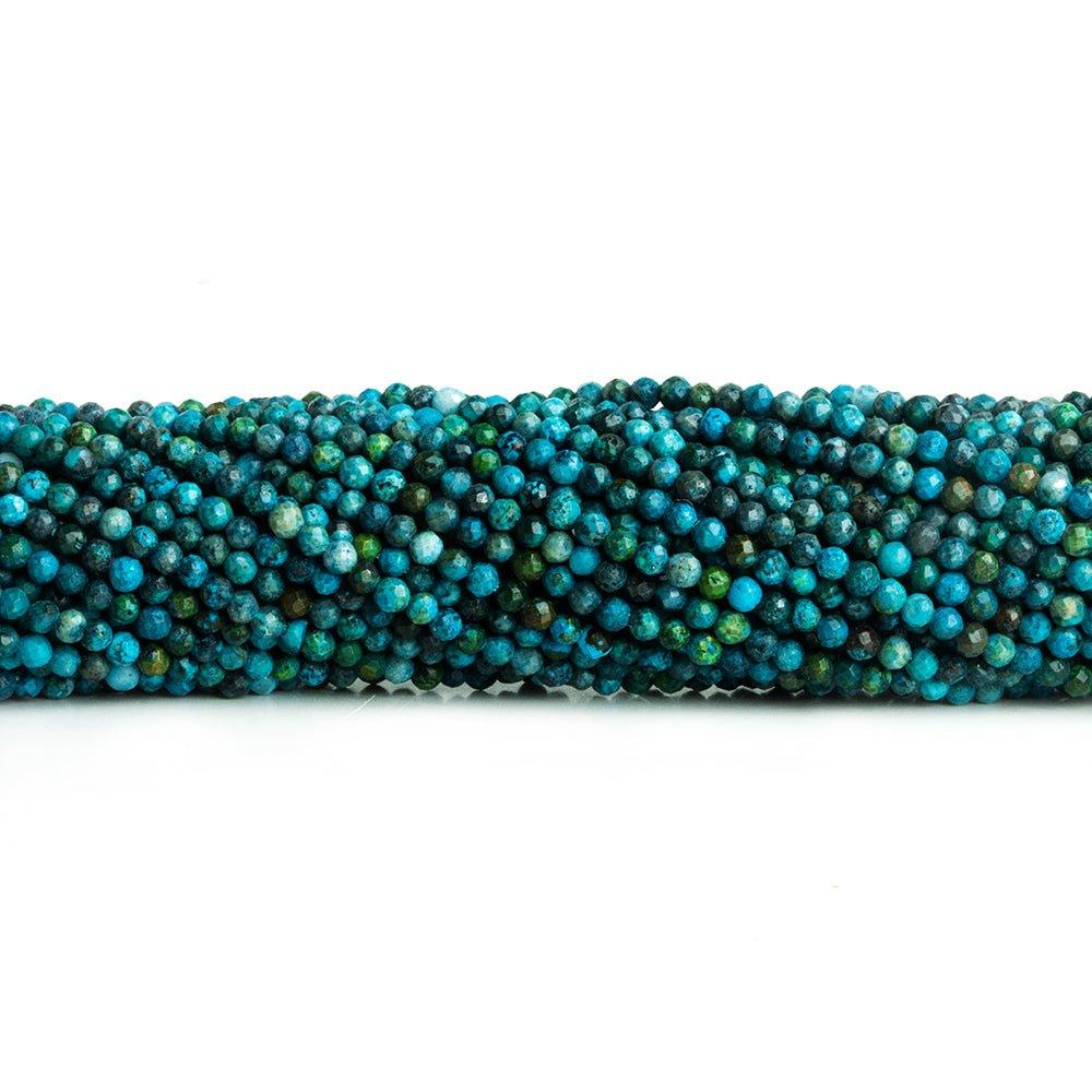 2mm Chrysocolla Microfaceted Round Beads 12 inch 140 pieces - The Bead Traders