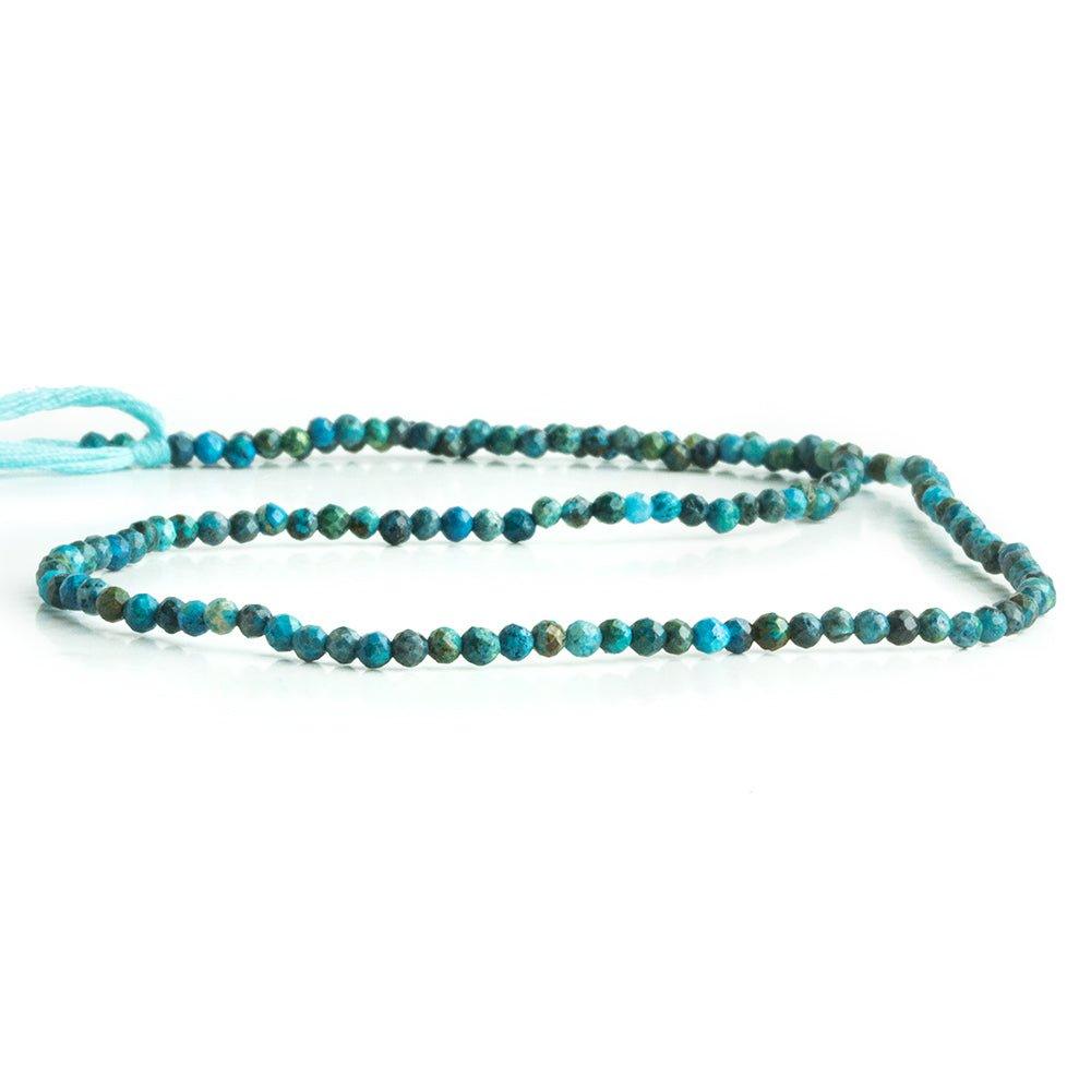 2mm Chrysocolla Microfaceted Round Beads 12 inch 140 pieces - The Bead Traders