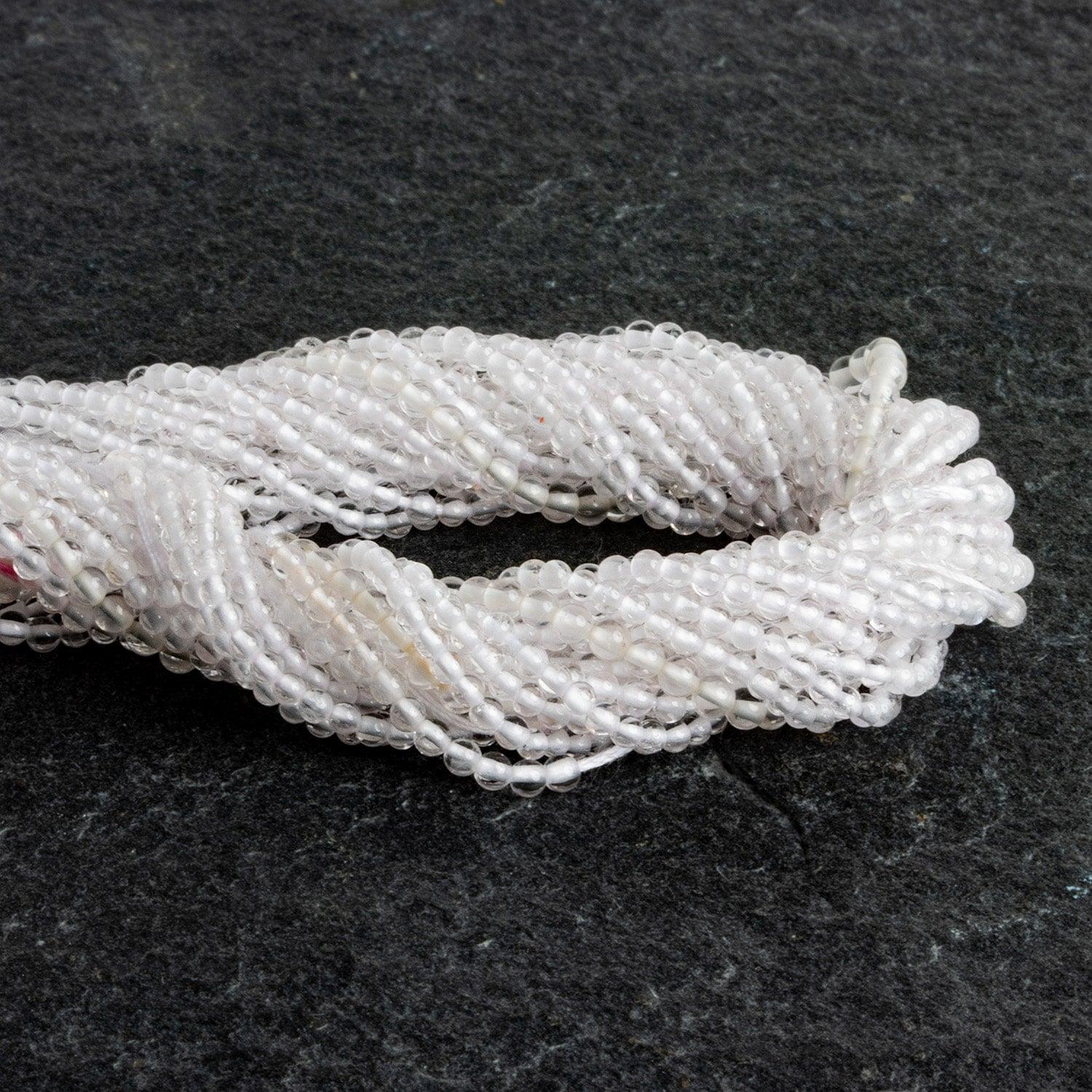 2mm Crystal Quartz plain round beads 15 inch - The Bead Traders