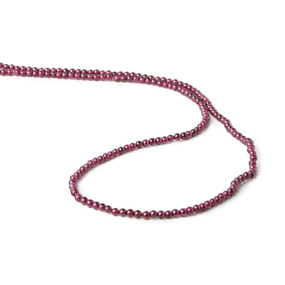 2mm Garnet Plain Round Beads, 14 inch - The Bead Traders