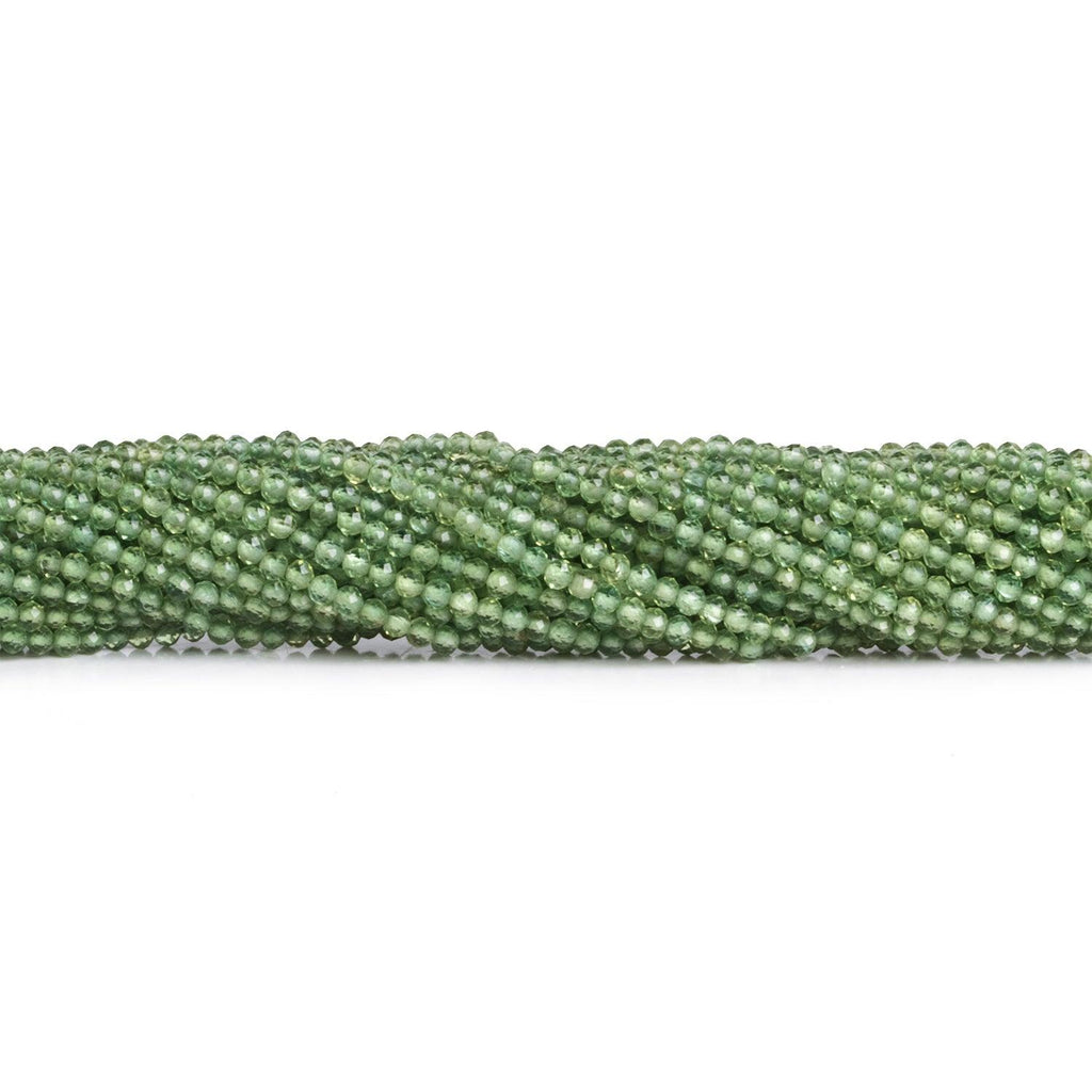 2mm Green Apatite Microfaceted Rounds 12 inch 155 beads - The Bead Traders