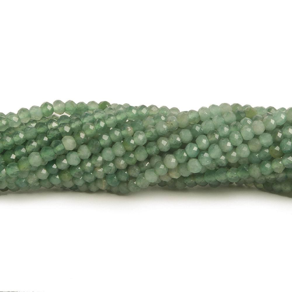 2mm Green Aventurine micro faceted rondelle beads 13 inch 175 pieces - The Bead Traders